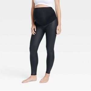Isabel Maternity High gloss Crossover Panel Active Leggings - Small NWT